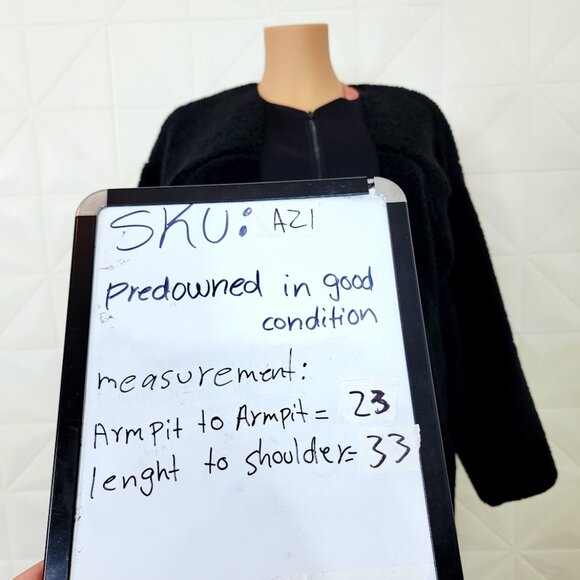 Lululemon Women's Black Collarless Textured Fleece Full Zip Teddy Jacket Size 6 - Picture 8 of 8